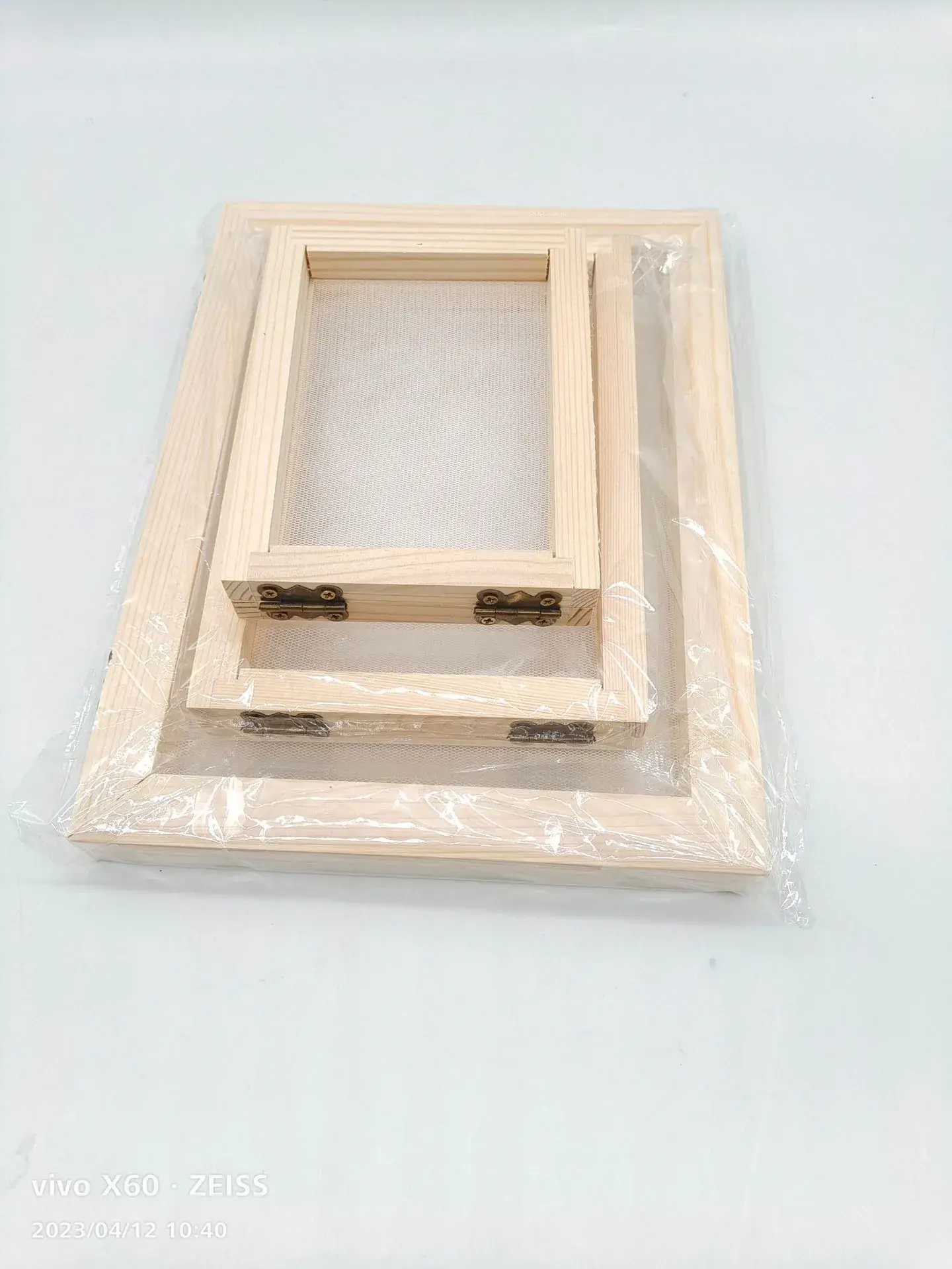 Wooden Paper Frame Double Net Design for Kids DIY - Image 3