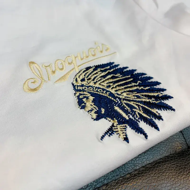 Men Black European Embroidered Slim Fit T-Shirt
