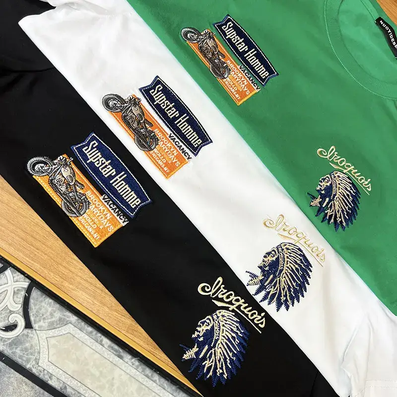 Men Black European Embroidered Slim Fit T-Shirt — feature 11