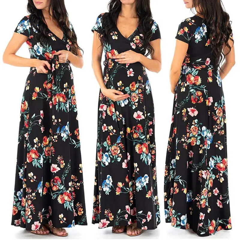 2023 Printed Belted Nursing Dress for Women — feature 3