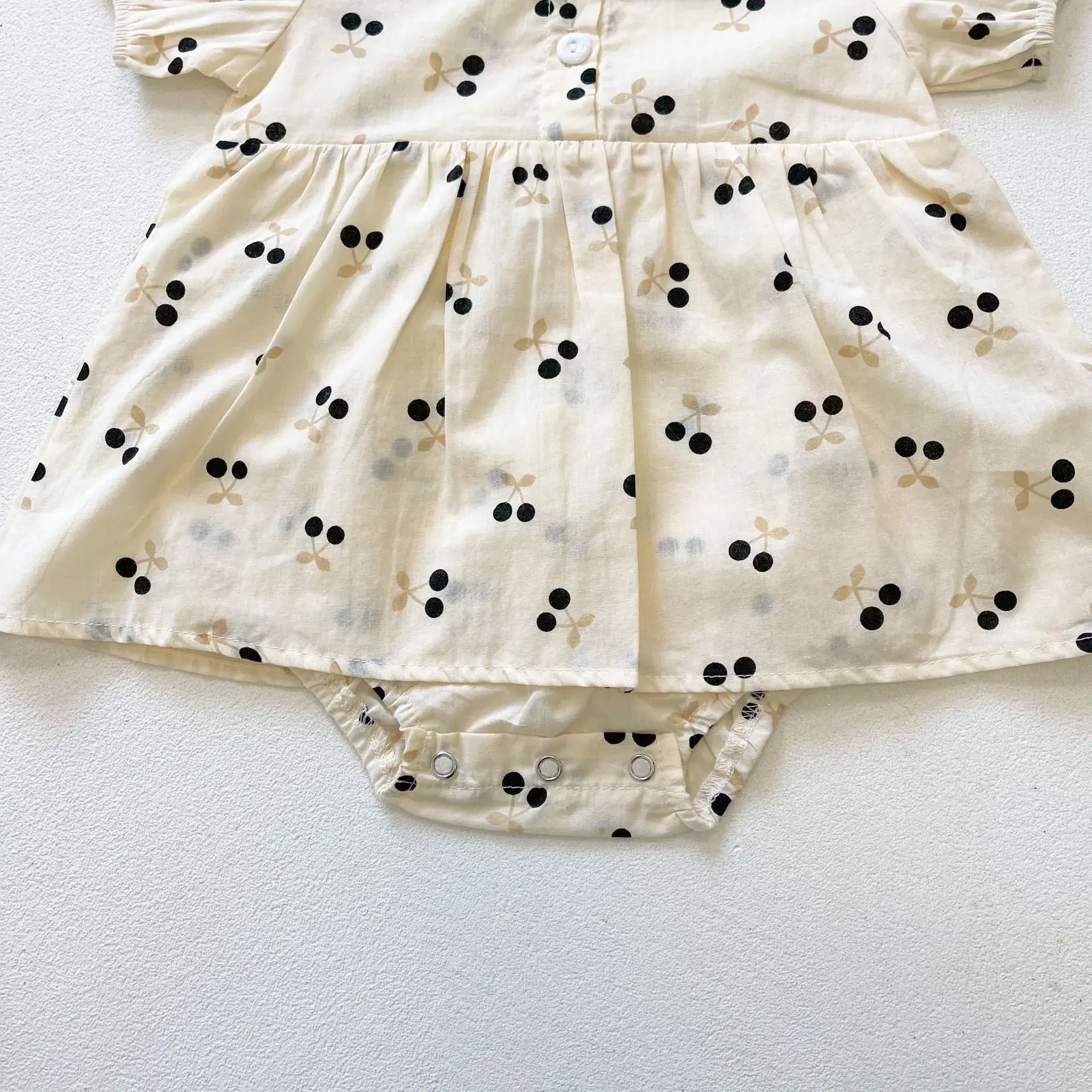 Girls Korean Style Cherry Print Short Sleeve Dress — feature 10