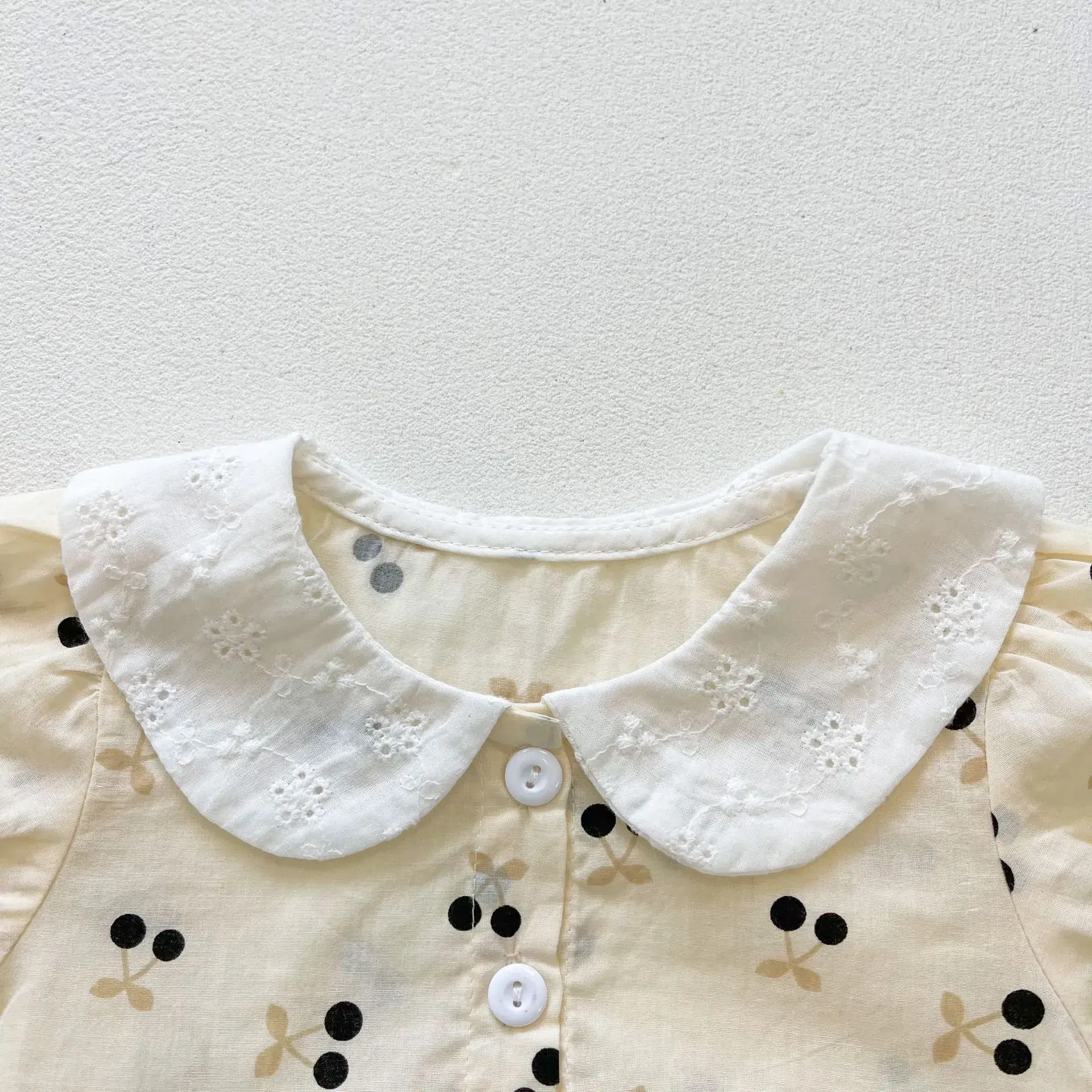 Girls Korean Style Cherry Print Short Sleeve Dress — feature 8