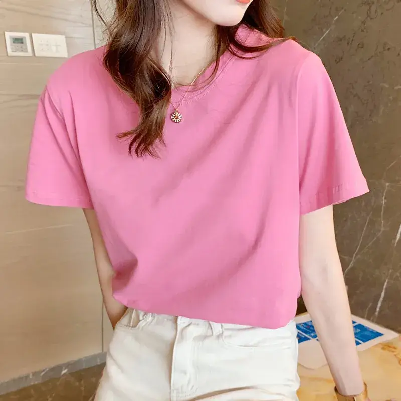 Women's Printed White Cotton T-Shirt with Student Design