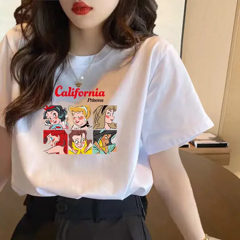 Women's Printed White Cotton T-Shirt with Student Design