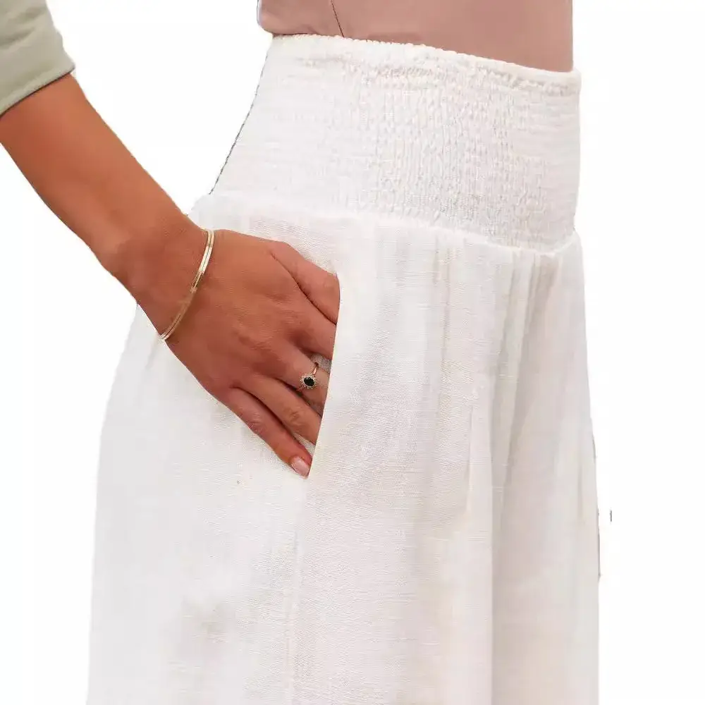 2024 Wide Leg Cotton Linen Pants for Women - Image 18