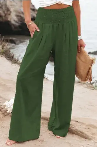 2024 Wide Leg Cotton Linen Pants for Women - Image 9