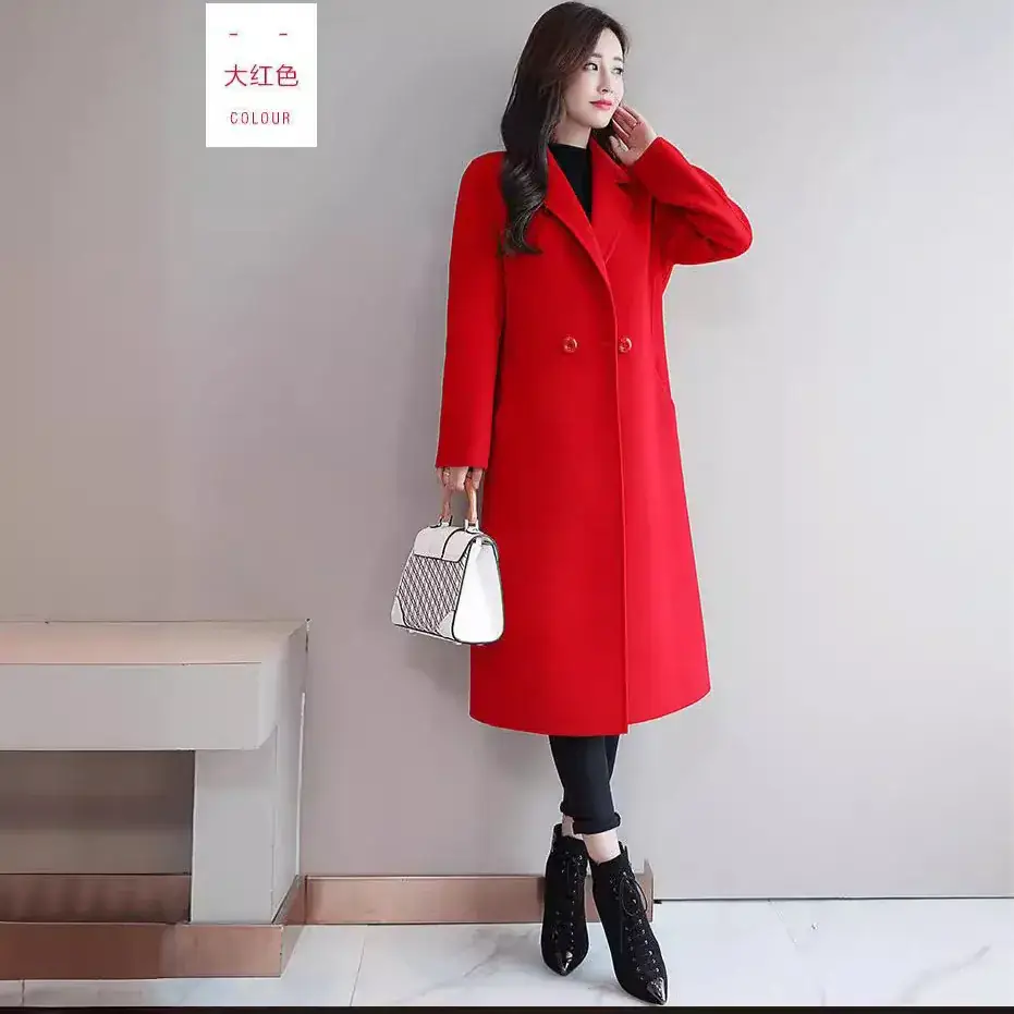 Women Woolen Coat Royal Sister Spring Autumn Mid-Length - Image 8