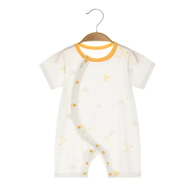 Baby Cotton Jumpsuit with H Print Summer Wear