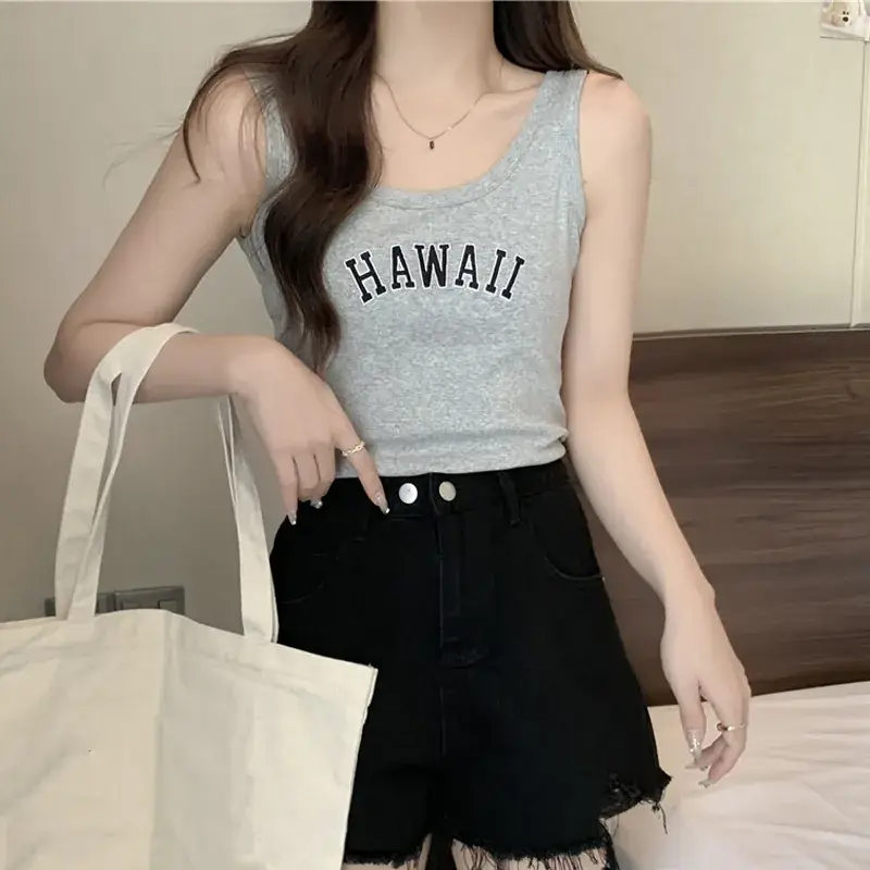 Women's American Style Cotton Vest with Embroidered Sling - Image 4