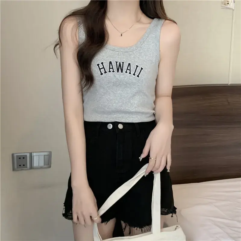 Women's American Style Cotton Vest with Embroidered Sling - Image 5