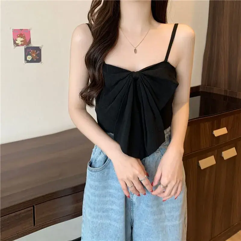 Blue Bow Sleeveless Women's Summer Top - Image 7