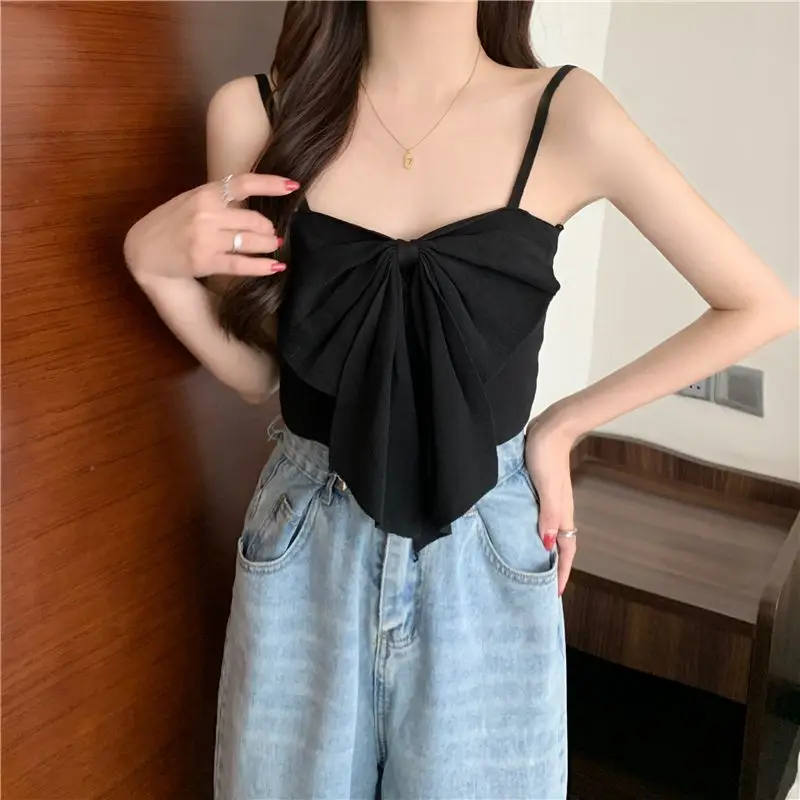 Blue Bow Sleeveless Women's Summer Top — feature 12