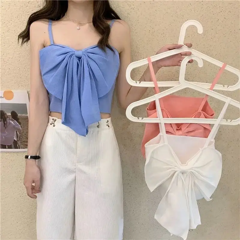 Blue Bow Sleeveless Women's Summer Top — feature 14