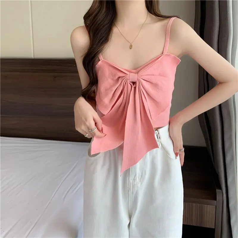 Blue Bow Sleeveless Women's Summer Top — feature 15