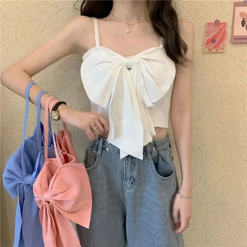 Blue Bow Sleeveless Women's Summer Top — feature 16