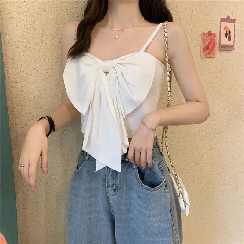 Blue Bow Sleeveless Women's Summer Top — feature 17