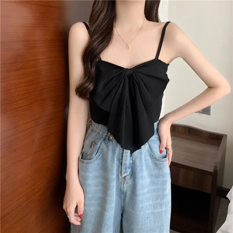 Blue Bow Sleeveless Women's Summer Top — feature 6
