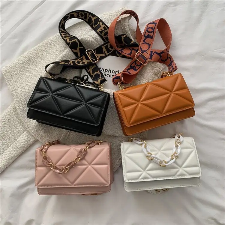 Women Rhomboid Bag Shoulder Crossbody Brown 2023 - Image 6