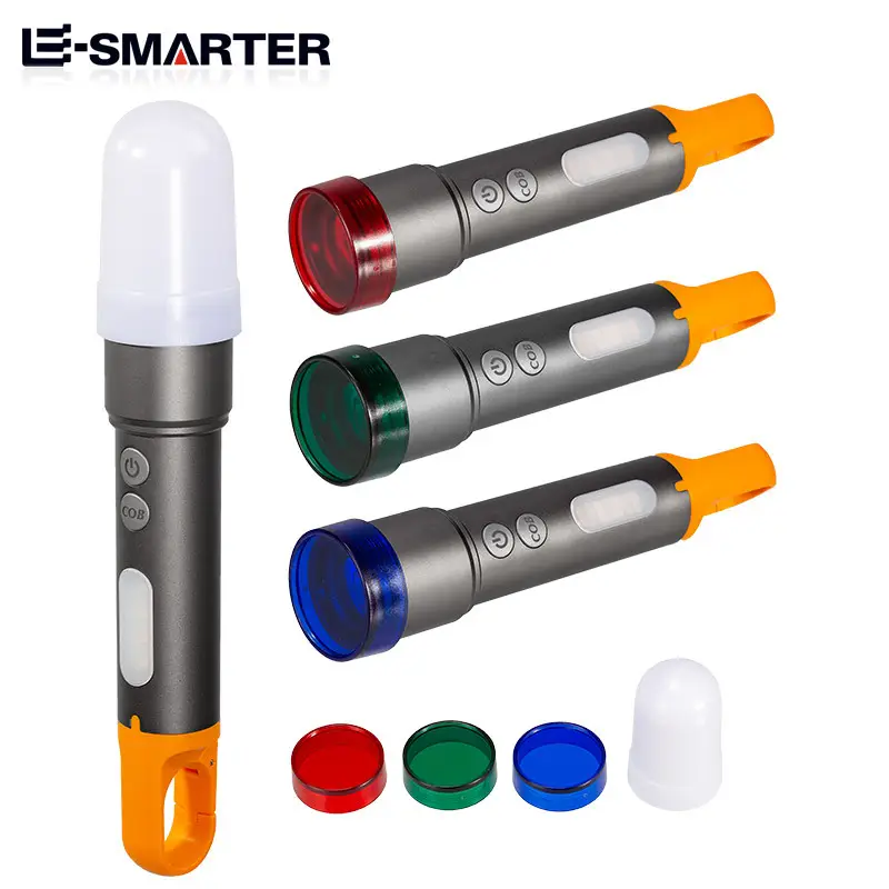 Rechargeable Flashlight with Side Lights & LED Laser - Image 2