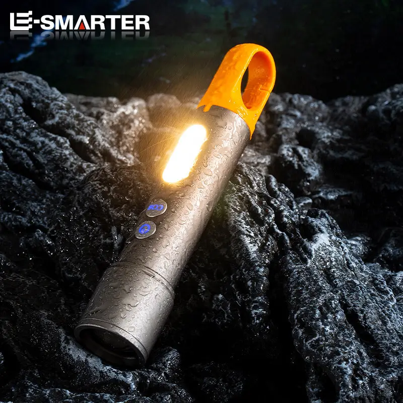 Rechargeable Flashlight with Side Lights & LED Laser - Image 4