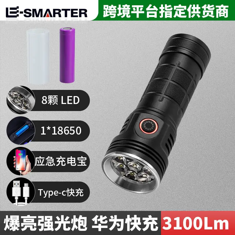 Rechargeable Flashlight with Side Lights & LED Laser — feature 5