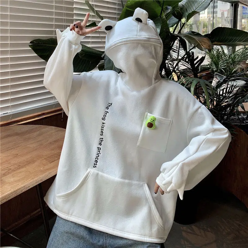 Women Green Hooded Velvet Sweatshirt Melody Windmill 2024 - Image 6