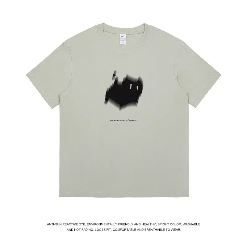 Men Pure Cotton Cartoon T-Shirt Light Grey - Image 4