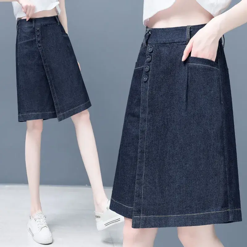 Women Denim Wide Leg Shorts 2024 New Style - Image 3