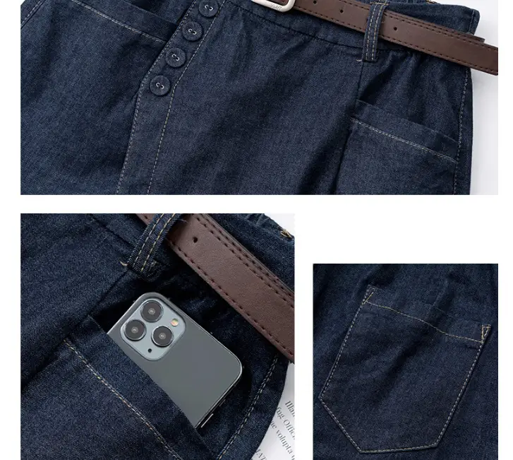 Women Denim Wide Leg Shorts 2024 New Style — feature 19
