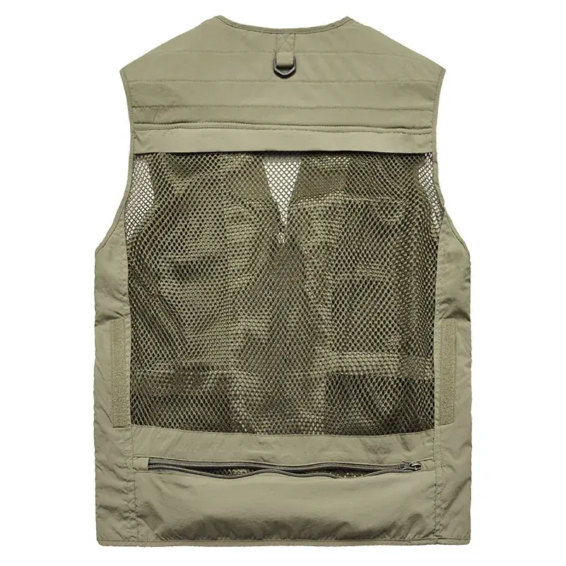 Men's Mesh Sleeveless Vest Olive Green Plus Size - Image 10