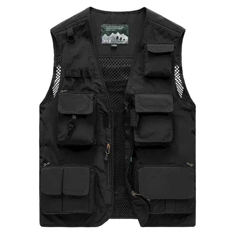 Men's Mesh Sleeveless Vest Olive Green Plus Size - Image 3