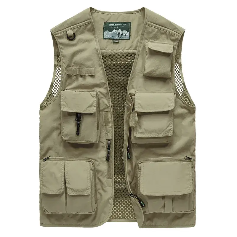 Men's Mesh Sleeveless Vest Olive Green Plus Size - Image 4