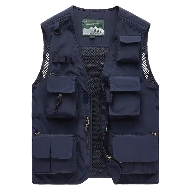 Men's Mesh Sleeveless Vest Olive Green Plus Size - Image 7