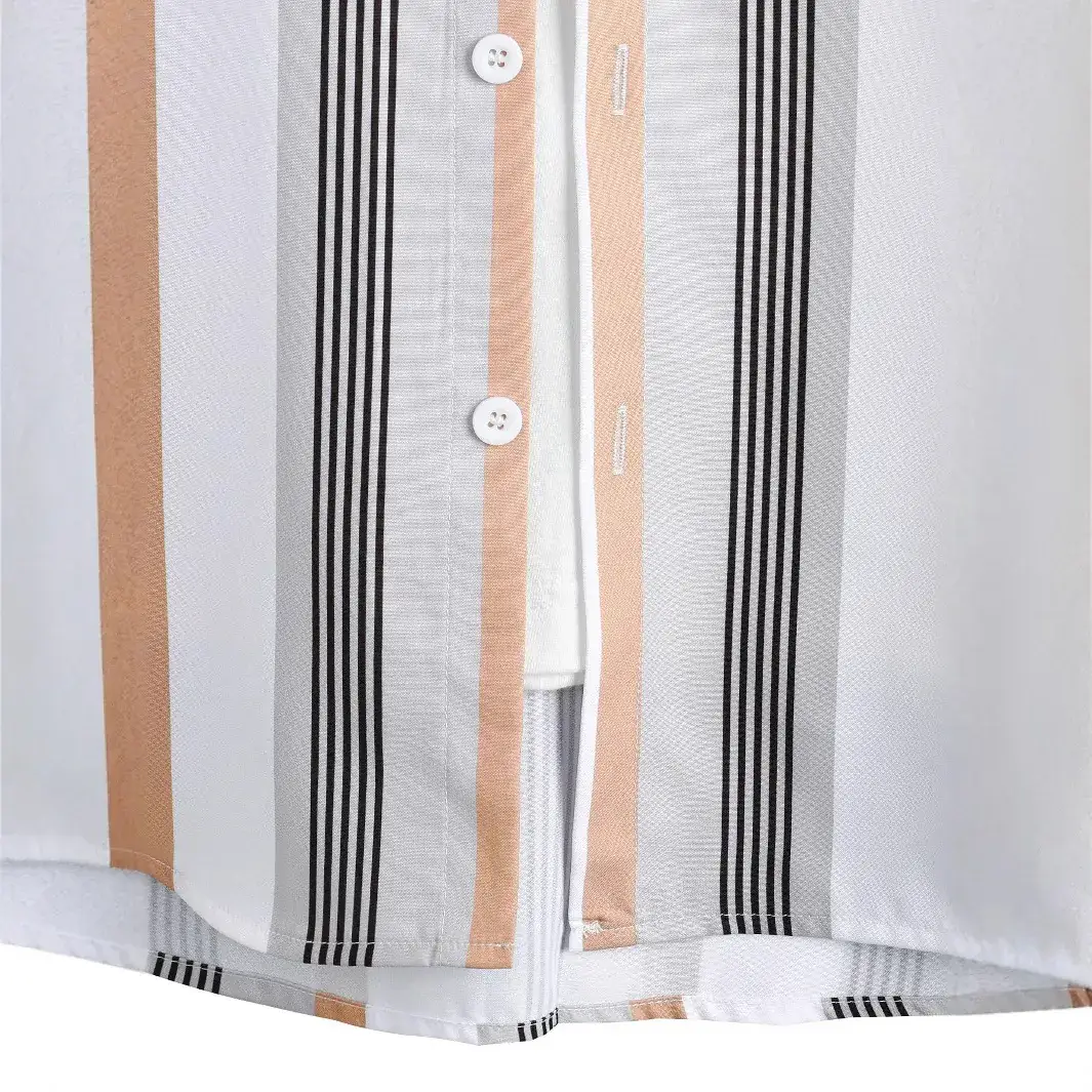 Men Striped Short Sleeve Shirt 2023 Digital Print - Image 4