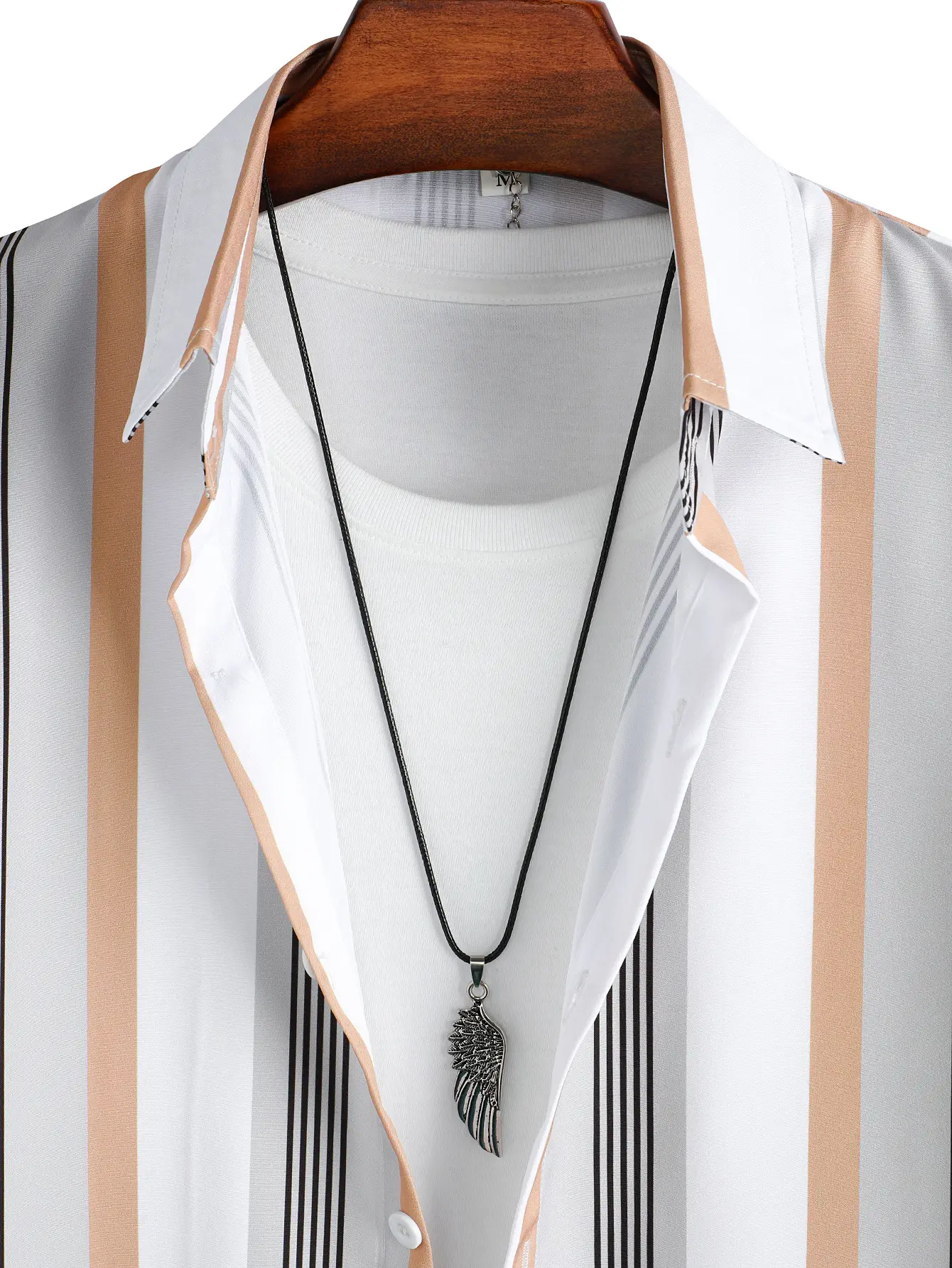Men Striped Short Sleeve Shirt 2023 Digital Print — feature 5