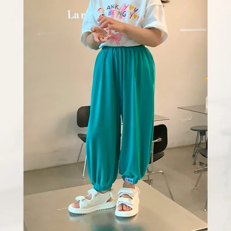Girls Anti-Mosquito Cotton Pants Summer Kids Skin Friendly - Image 2