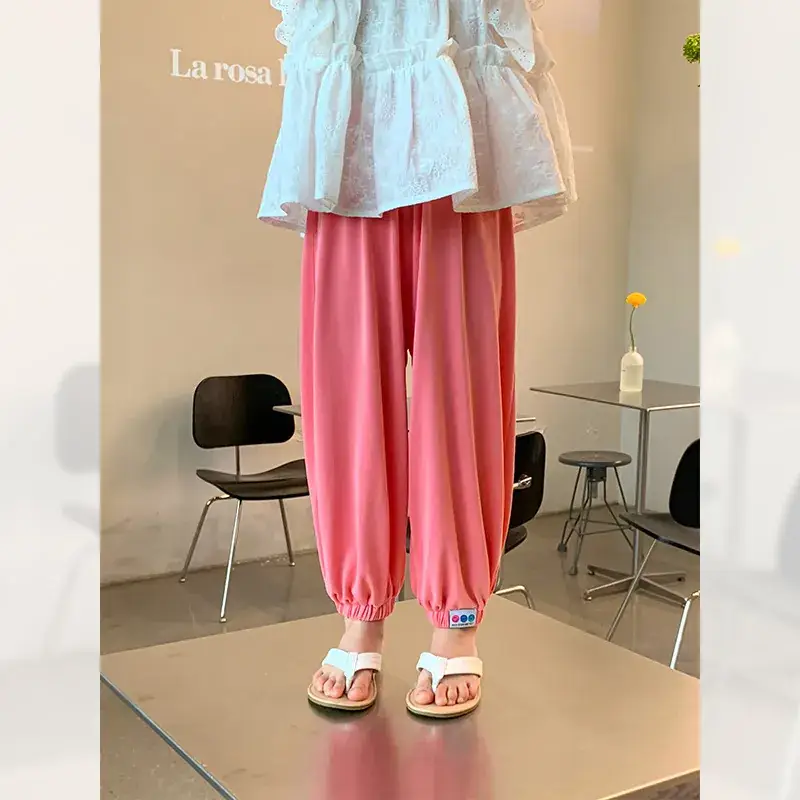 Girls Anti-Mosquito Cotton Pants Summer Kids Skin Friendly - Image 3