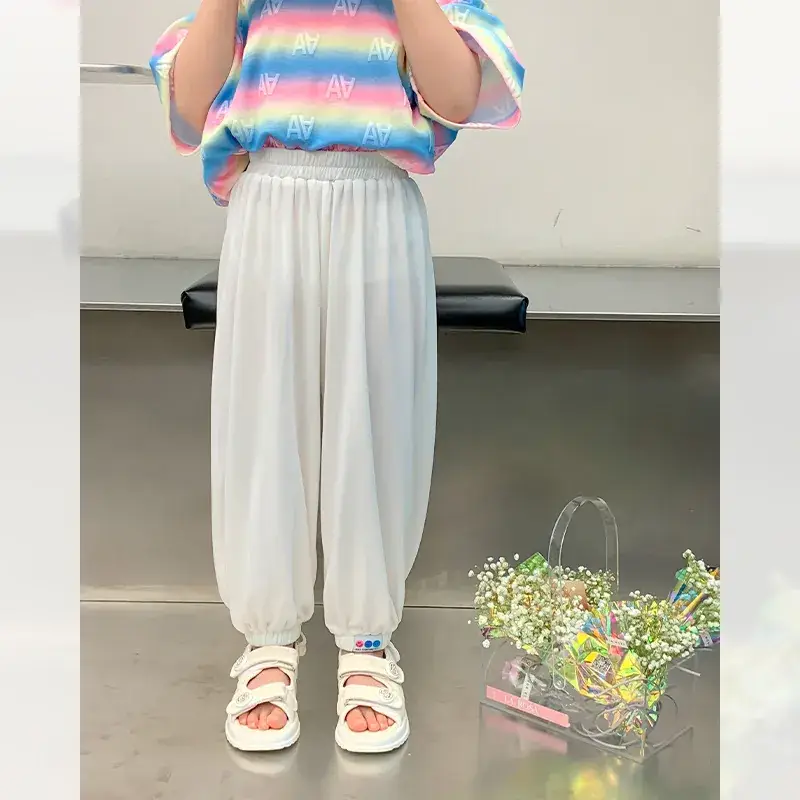 Girls Anti-Mosquito Cotton Pants Summer Kids Skin Friendly - Image 4