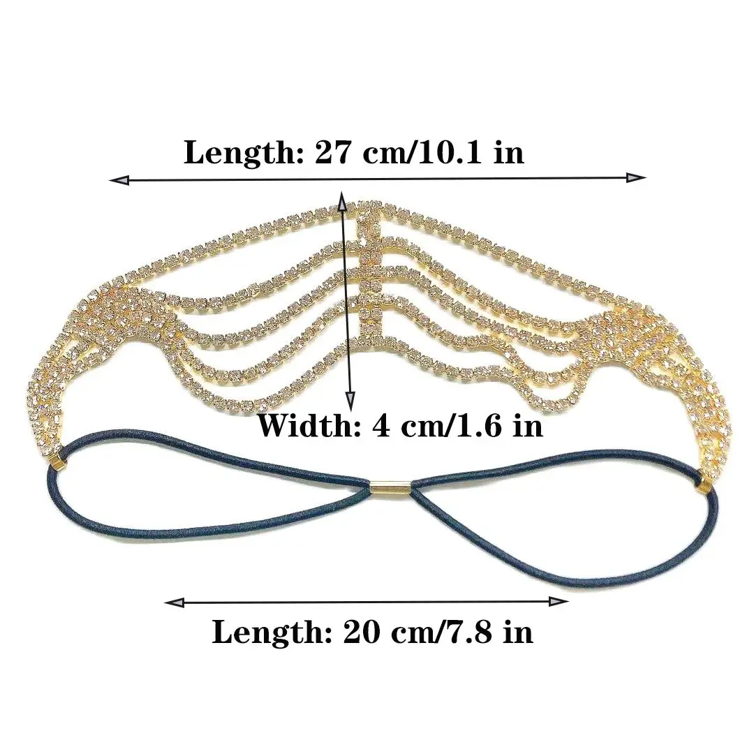 Multi-layer Rhinestone Elastic Hair Band for Women - Image 6