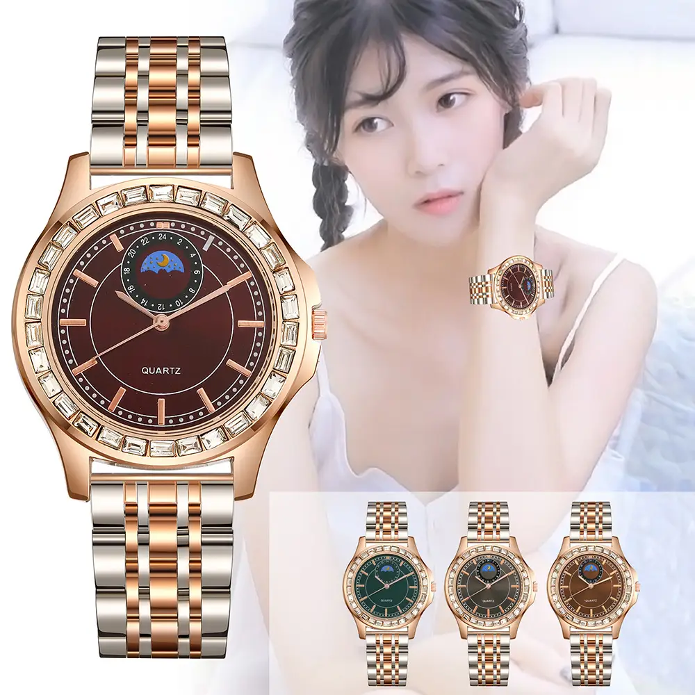 3PCs Women's Quartz Watch Set with Bracelet & Box — feature 3