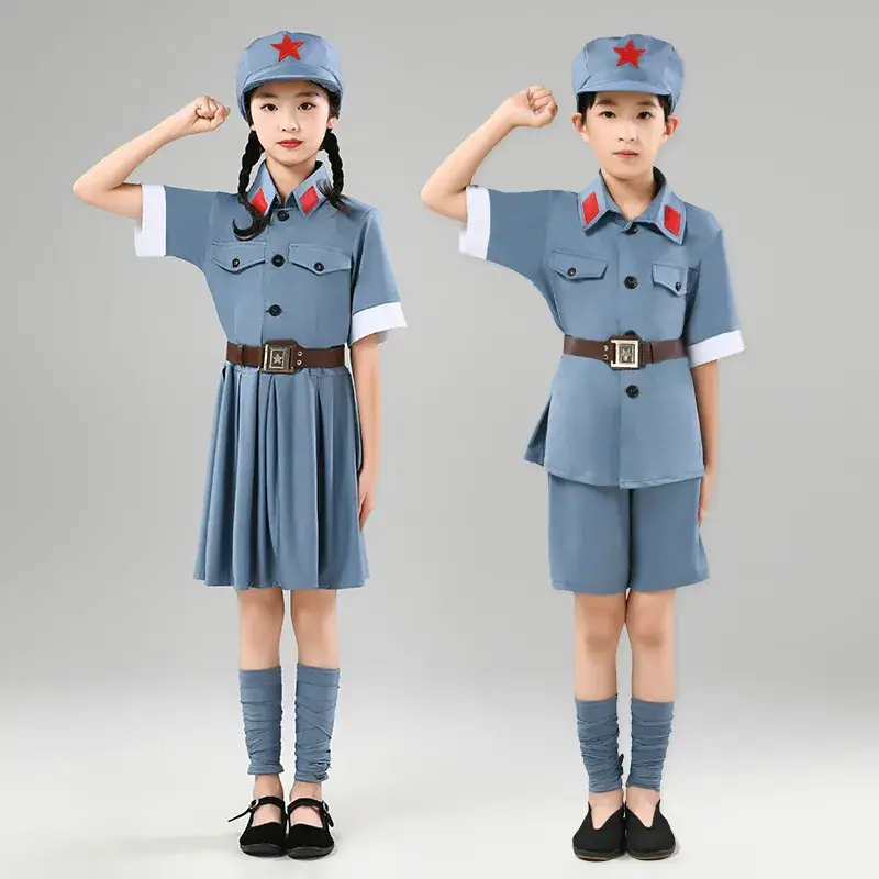 Little Red Army Kids Suit Blue Red Star Eighth Route Army - Image 10