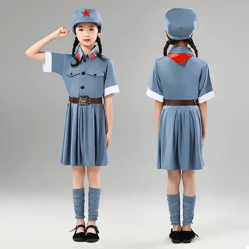 Little Red Army Kids Suit Blue Red Star Eighth Route Army - Image 11