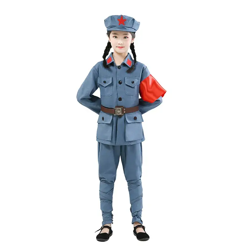 Little Red Army Kids Suit Blue Red Star Eighth Route Army - Image 12