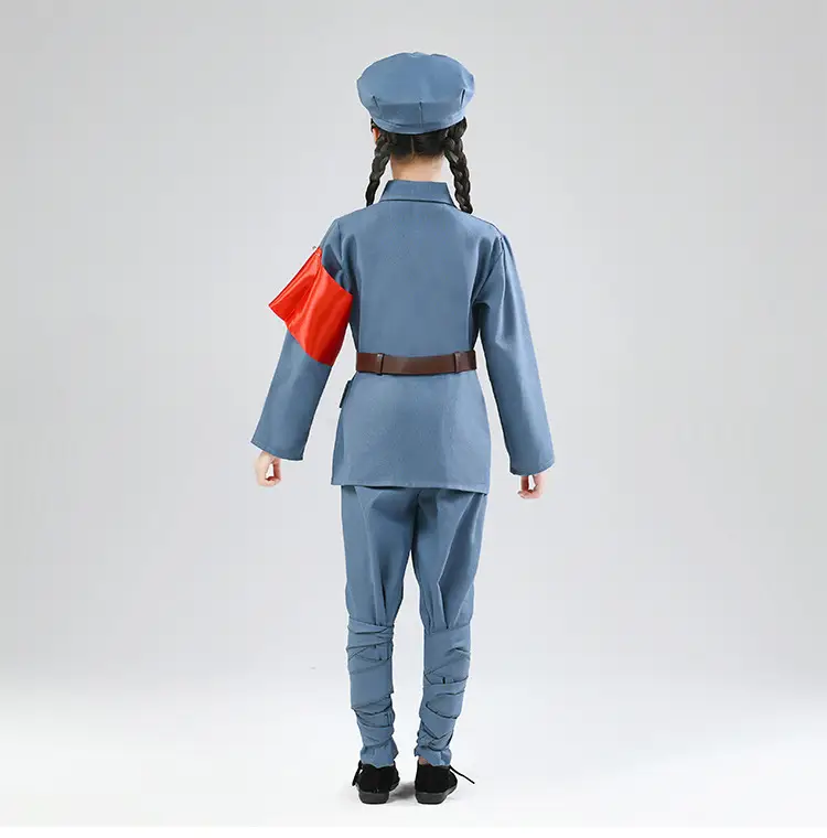 Little Red Army Kids Suit Blue Red Star Eighth Route Army — feature 9