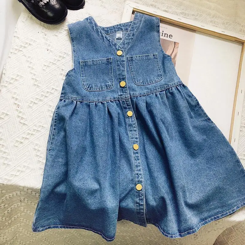 Girls Denim Vest Skirt 2023 Spring — feature 2