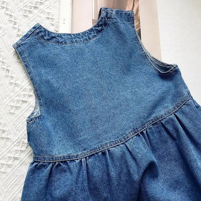 Girls Denim Vest Skirt 2023 Spring — feature 7