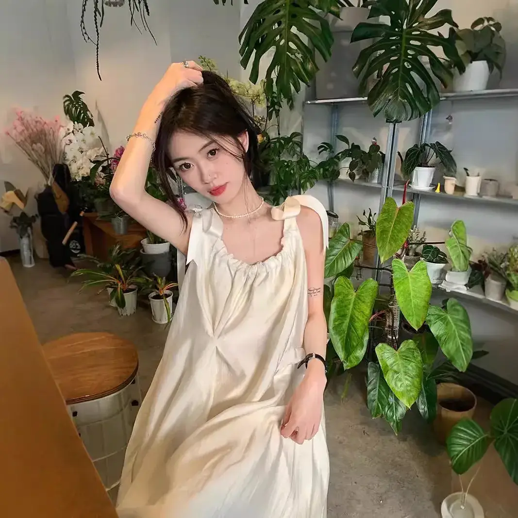 White Sling French Dress Sanya Travel Wear 2025 - Image 4