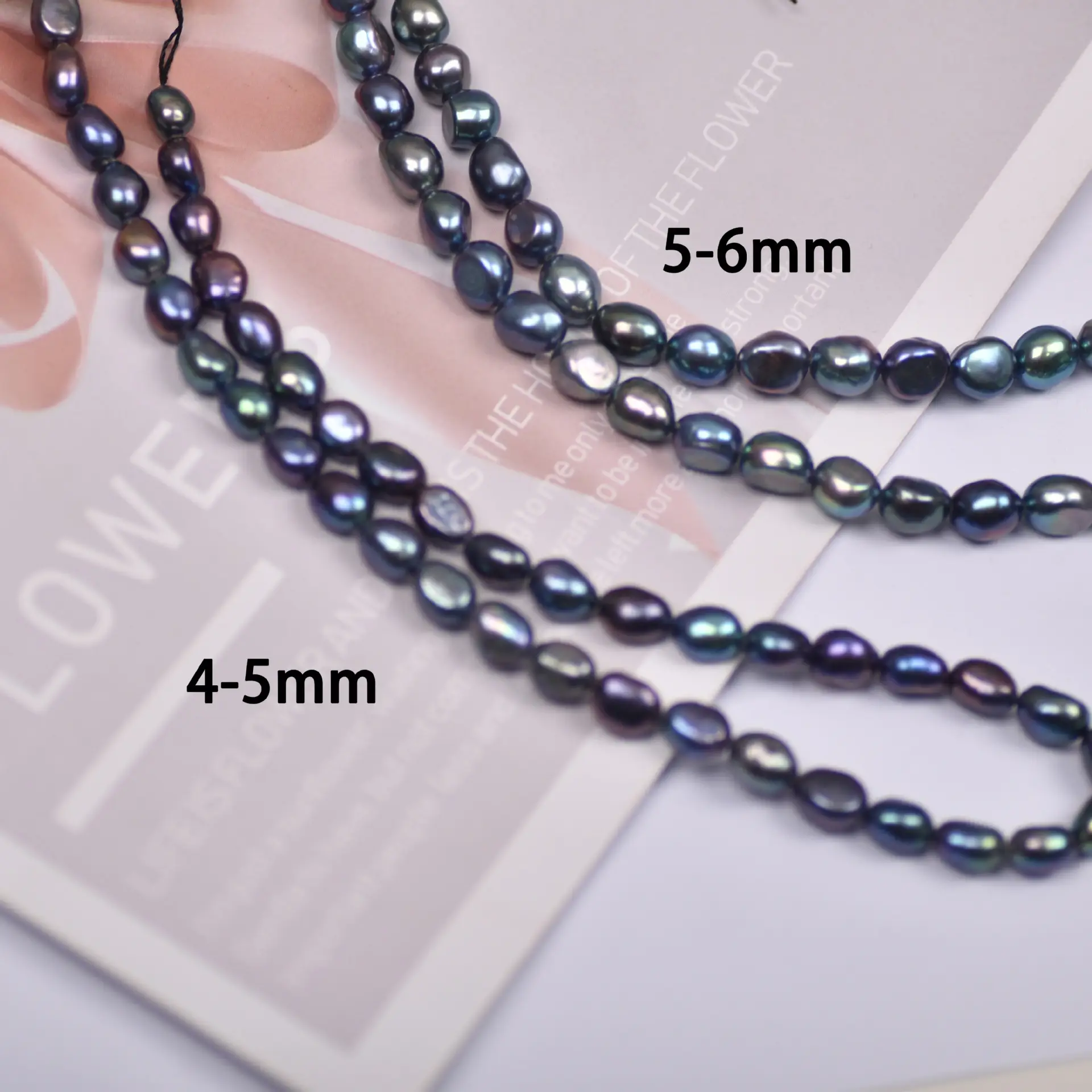 Baroque Pearl 4-10mm Two-Sided Light Tahitian Malachite - Image 3