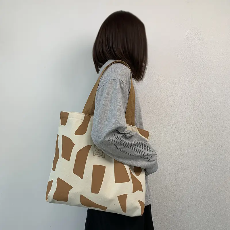 Women Canvas Checkered Shoulder Bag Black White — feature 12