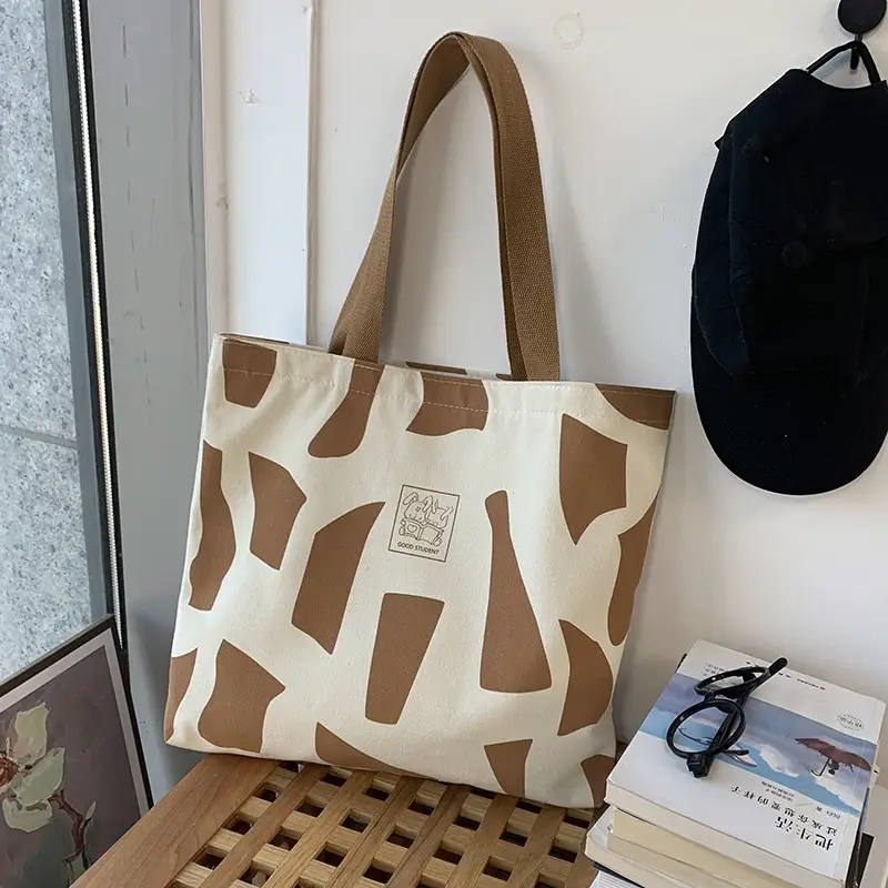 Women Canvas Checkered Shoulder Bag Black White — feature 14